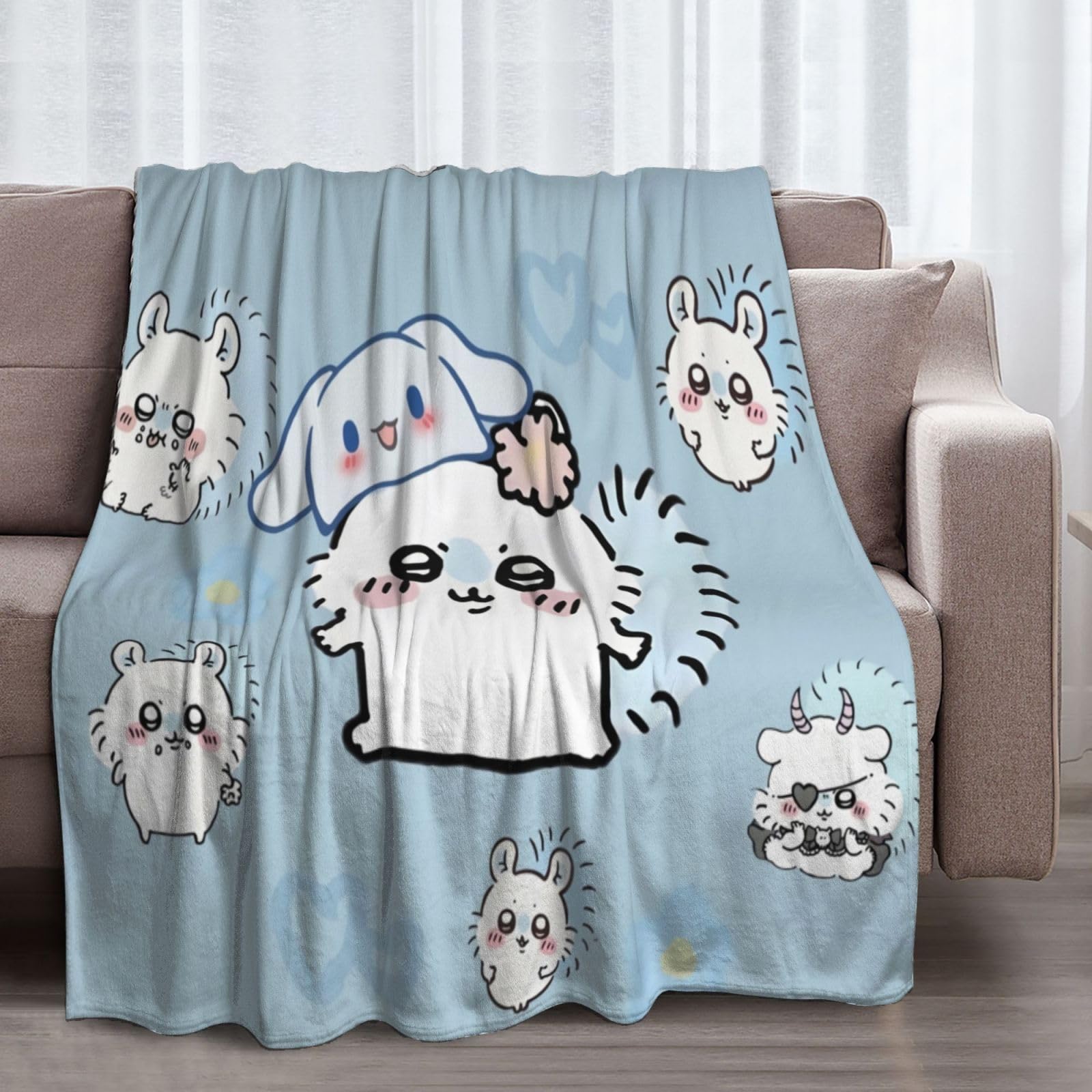 Amazon｜毛布 ちいかわ モモンガ ブランケット フランネル 大判 超極細